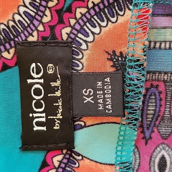 NICOLE by Nicole Miller XS multicolor and multilateral mini dress - Picture 3 of 4